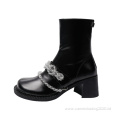 New winter Pu leather ladies high-top platform boots